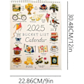 Pikkukuva 5 / 5: 2025 Bucket List -kalenteri, 12 kuukauden seinäkalenteri, 2025 seinäkalenteri tehtävälistan ja muistiinpanojen kanssa, 2025 kalenteri suunnitteluun ja järjestämiseen 3pcs