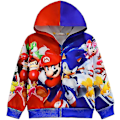 Miniatyrbilde 1 av 3: Super Mario Bros 3D-print Barn Full Zip Hettejakke Frakk Langermet Tegneserie Casual Hettegensere B 4-5 Years