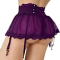 Miniatyrbilde 2 av 3: Sexy gjennomsiktig miniskjørt for kvinner med justerbare stropper og snøring - undertøy og nattøy Purple XL