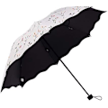 Miniatyrbillede 1 af 5: Foldbar Parasol, Anti-UV Solparasoller Kvinder Parasol Vindtæt Kompakt Parasol Håndtaske Lomme Kvinder Udendørs Vandreture Strand Parasol Solparasoller