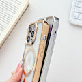 Miniatyrbillede 4 af 5: Til iPhone 15 Pro Etui Kompatibel med MagSafe Magnetisk TPU Mobiltelefon Cover med Lang Lanyard Silver Style C iPhone 15 Pro