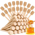 Miniatyrbilde 1 av 5: 100 STK Honey Dipper Sticks Mini Honey Dippers 6 Tommers Honey Dipper røreverk Honeycomb Wood Color