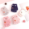 Miniatyrbillede 2 af 5: Høje elastiske børnestrikkede handsker Candy Color Cute Handsker Vinter Varme Luffer Navy
