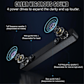 Miniatyrbillede 2 af 5: Bluetooth-computerhøjttalere med knapvolumenkontrol og 3,5 mm Aux-indgang, bærbar Soundbar-højttaler til pc bærbar Black
