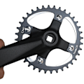 Miniatyrbillede 4 af 5: 165mm cykel krankarm cykel firkantet hul krank 32T smal bred enkelt hastighed kæde ring kæde sæt,