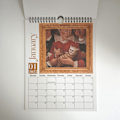 Miniatyrbild 3 av 5: Konstig medeltida kattkalender 2025 Kalender 12 månaders väggkalender Hängbar för kontor Hem Gåva Belagd papper 11 * 8,5 tum (1 st)