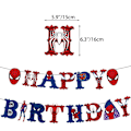 Pikkukuva 1 / 4: Hämähäkkimies syntymäpäiväjuhlakoristelu Ilmapallot Banner Cake Topper Set