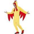 Miniatyrbild 1 av 5: Kycklingdräkt för män, gul fjäderfä Halloween Jumpsuit S