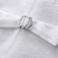 Pikkukuva 4 / 5: Sliktta Miesten 3-osainen Paisley-mekkoliivi ja set ja taskuneliö White XL