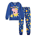 Pikkukuva 1 / 2: Lasten unimaailma Peppa-painatuilla pyjama-asuilla pojille ja tytöille - pitkähihainen T-paita ja housut - yöasu B 6-7 Years