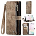 Miniatyrbild 1 av 5: For Caseme Samsung Note10 Plus 4G/5G C30-serien Ny blixtlåsfodral i läder Röd Brown Samsung Galaxy Note 10 Plus 5G