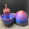 Miniatyrbillede 3 af 5: 3D-printede påskeæg - Overraskelse med langfinger, kreativ langfinger-ornament, personlig fingergave til dine kære A