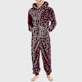 Miniatyrbillede 2 af 4: Mænds En-delt Flanel Pyjamas Fuzzy Fleece Flanel Onesies Nattøj Letvægts Plus Størrelse Varmt Vinter Jumpsuit Pjs11 Grey XL