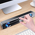 Pikkukuva 5 / 5: USB langallinen tietokoneen kaiutinpalkki Stereo subwoofer bassokaiutin surround-äänilaatikko PC:lle Kannettava puhelin Tabletti MP3 MP4 Black