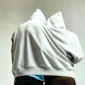 Miniatyrbilde 2 av 3: Par-sweatshirt for par, heldekkende, intim, med hette, grå, løs, ren