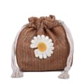Stråstrandtasker med snøre, blomsterbroderede tasker, damer, blonde-crossbody-håndtasker til rejser-HY Brown