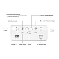 Miniatyrbillede 3 af 4: Stort digitalt vækkeur til svagtseende - Stort elektrisk ur til soveværelset, Jumbo-taldisplay, Fuldt dæmpbar lysstyrkedæmper, Usb-porte, silver