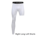 Miniatyrbilde 3 av 5: Compression Running Tight Sport Cropped Menn Base Layer Treningsbukser White Left S