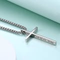 Miniatyrbild 3 av 4: Korshalsband för män, Filipperna 4:13 Christian Cross Halsband i rostfritt stål för män Pojkar