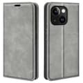 Kompatibel med iPhone 15 Reptåligt Plånboksfodral i PU-läder med Stativfunktion Grey