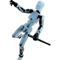 Miniatyrbillede 1 af 2: T13 Action Figur, Titan 13 Action Figur med 4 typer våben og 3 typer hænder, T13 Action Figur 3d trykt Multi-jointed Movable Clear white
