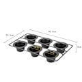 Miniatyrbillede 3 af 4: Popover Kageform Non-Stick Muffin Cupcake Bageform til Ovnbagning Vertikal Kop Design 6-Hullers Alsidig Vaffel Buddingeform Black