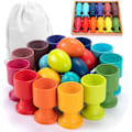 Pikkukuva 1 / 7: Montessori-lelut 1-vuotiaille, puiset lelut lapsille lajittelupeli, pulmapeli, opetuslelut, syntymäpäivälahja vauvalle (porkkanaleikki) Egg Toy