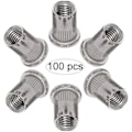 Miniatyrbilde 3 av 5: Popmutter 100 stk Popmutter Gjengede Mutter Rustfritt Stål Popmutter Flat Head Gjengede Muttere Popmutter Gjengede Inserter Mutter Hode Mutter For Hus