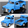 Pikkukuva 3 / 8: 1kpl Pick Up Truck, sininen- 1/32 mittakaavassa Diecast-malli Leluauto Vintage automalli Retro vintage automalli Lelu-metalliseosautomalli kodin sisustus Sky-blue