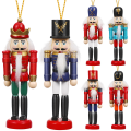 Miniatyrbillede 1 af 2: 6 stk Børn Nøddeknækkeren Nøddeknækkeren Figurer Jule Hængepynt Jul Miniature Figur Jule Trædekorationer