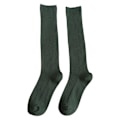 Miniatyrbillede 1 af 5: 1 Par Kvinders Lange Strømper Bløde Høj Elasticitet Ensfarvet Tyk Anti-slip Varme Casual Stribet Struktur Kvinders Strømper Vinter Tilbehør Dark Green One Size