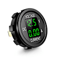 Miniatyrbillede 1 af 5: Digitalt voltmeter Amperemeter Universal Højpræcision Dual Led Display 12-24v Bilspændingsstrøm Monitorpanel til bil Green