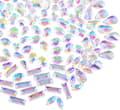 100 Pieces Clear AB Flatback Gems, Sew On Rhinestones, Faceted Acrylic