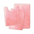 3-delt hurtigtørrende badeværelsestæppe med U-formet toiletmåtte pink
