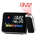 Miniatyrbild 1 av 4: Väckarklocka med projektion, LED digital projektionsväckarklocka USB uppladdningsbar väckarklocka black