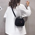 Miniatyrbild 5 av 6: Dam Mini Plysch Axelväska Liten Canvas Crossbody Väska Broderi Dragkedja Tyg Handväska Mobiltelefon Väska Tote White
