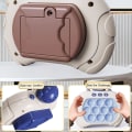 Pikkukuva 5 / 5: Pop Push It -peliohjain Bubble Sensory Fidget Toy Electronic Whack Console Light Blue  White