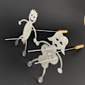 Miniatyrbilde 1 av 3: 1 sett med grillspyd Pølse Mann Marshmallow Kvinne Stekekoker Bålpinne boy girl