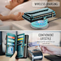Miniatyrbillede 3 af 5: Crossbody Wallet Case til Samsung Galaxy Z Fold 6 med RFID-Blokering, Magnetisk Flip-Lynlås Kortlomme Læderetui med Håndrem Black For Galaxy Z Fold 6