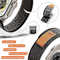 Miniatyrbillede 4 af 5: Velegnet til Apple Watch S7applewatchs8 Nylon Ultra Canvas 49mm45mm Wild Diameter Band 41m Gray with Yellow 42 44 45 49mm