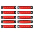 10 stk 12V LED Røde Markeringslys Sidemarkeringslys Blinklys Strip Lastebil Tilhenger Lastebil