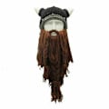 Miniatyrbillede 5 af 5: Wikinger Beanie Bart Ski Cap Mit Hrnern Winter Warme Garn Hut Halloween Cosplay