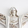 Miniatyrbillede 2 af 5: En opstanden Kristus Vægkors Statue Religiøs Resin Jesus Figur Hængende Væg Ornament Hult Design