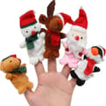 Förpackning med 5 jul-fingerdockor Plysch Ren Snögubbe Figur Leksak Handdocka SX