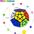 Pikkukuva 2 / 7: Megaminx-kuutio, Dodecahedron Speed Cube 3x3 Dodecahedron Cube Puzzle Cube Magic Speed Cube, Super Durable and Easy Turning (Mustat Tarrat) Black Stickers