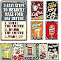 Miniatyrbild 2 av 5: Kaffe Metall Plåtskylt Kafé Retro Affisch Klubb Pub Bar Hem Café Väggdekor Skyltar Vacker Väggtallrik Metallplakett