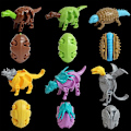 Miniatyrbillede 5 af 5: Deformerbare Dino Figurer Skrivebordsdekoration Dinosaur Æg Mixer