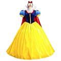 Miniatyrbilde 1 av 3: Snøhvit prinsessekostyme for voksne kvinner, dronning eventyrkjole + hodeplaggsett cosplayfest Halloween karneval rollespillantrekk 2XL