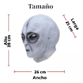 Miniatyrbillede 5 af 8: Grå Alien Maske Ujordisk Latex Halloween Gys Gris