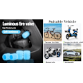 Miniatyrbillede 4 af 5: 8 stk. Ventildæksel Auto Universal Dækmarkering Lysende Ventilkapper Stængeldæksel Dækventilkapper Glødende i Mørke til Bil Motorcykel Cykel (Blå)